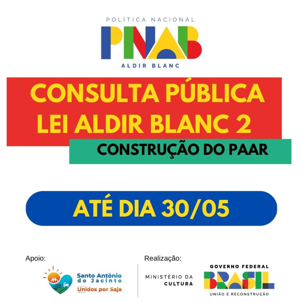 Consulta Pública – Lei Aldir Blanc 2 – Santo Antonio do Jacinto